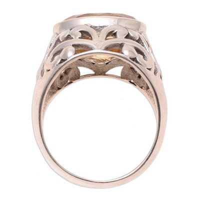 Alternate image for Mens Sterling Silver Domed Ring with Citrine  Prosperity