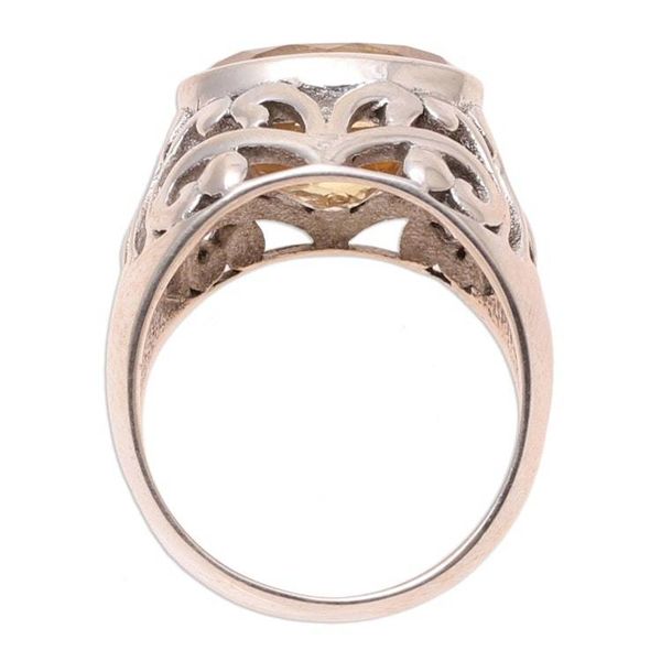 Alternate image for Mens Sterling Silver Domed Ring with Citrine  Prosperity