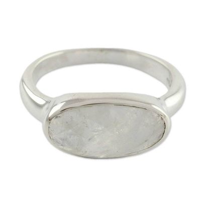 Alternate image for Sterling Silver Rainbow Moonstone Ring Rainbow Mist