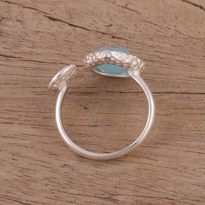 Alternate image for Blue Chalcedony Sterling Silver Wrap Ring from India Glacial Desire