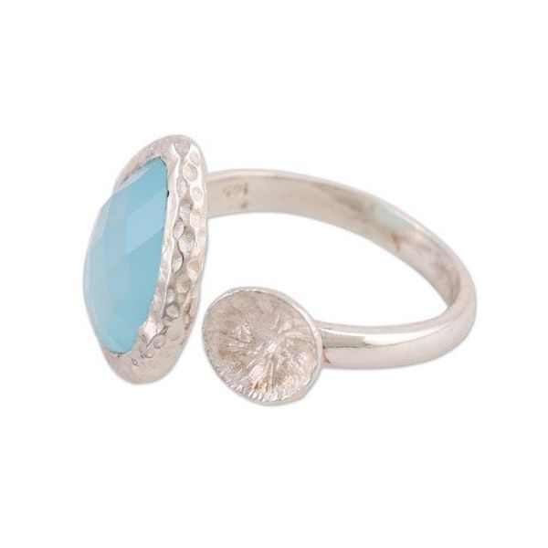 Alternate image for Blue Chalcedony Sterling Silver Wrap Ring from India Glacial Desire