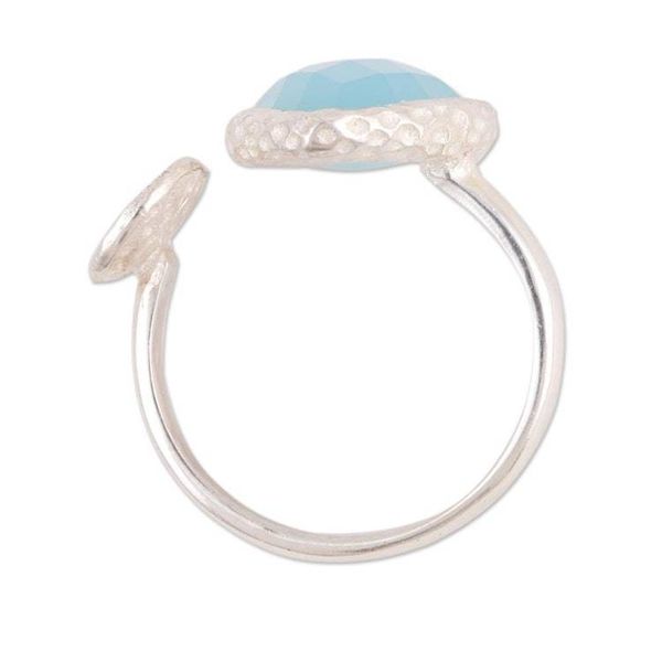 Alternate image for Blue Chalcedony Sterling Silver Wrap Ring from India Glacial Desire