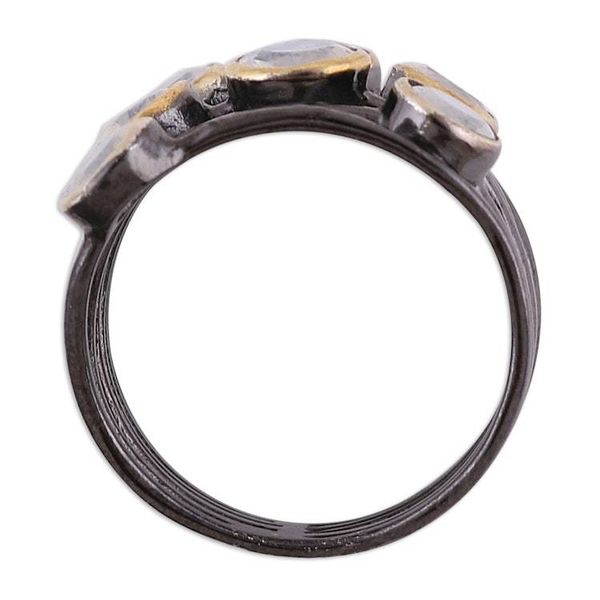 Alternate image for Gold Plated Sterling Silver Rainbow Moonstone Cocktail Ring Dewy Morn