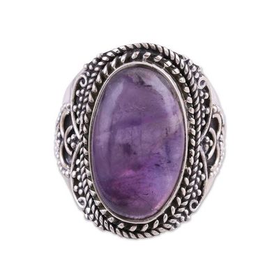 Alternate image for Sterling Silver and Amethyst Cocktail Ring from India Twilight Cascade