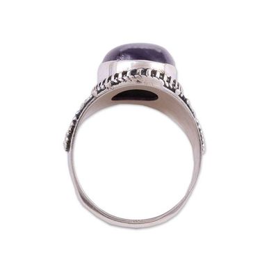 Alternate image for Sterling Silver and Amethyst Cocktail Ring from India Twilight Cascade