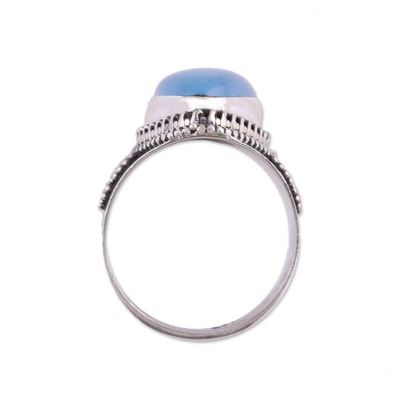 Alternate image for Sterling Silver Blue Chalcedony Cocktail Ring Charismatic Blue Charm