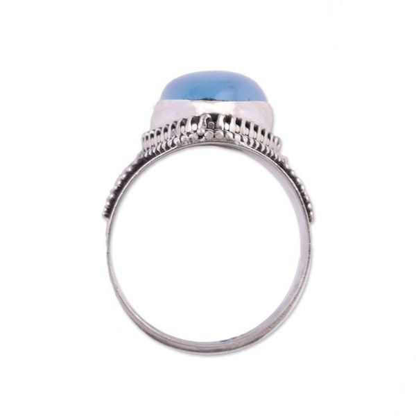 Alternate image for Sterling Silver Blue Chalcedony Cocktail Ring Charismatic Blue Charm