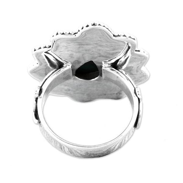Alternate image for Malachite Teardrop and Sterling Silver Scrolls Cocktail Ring Tremendous