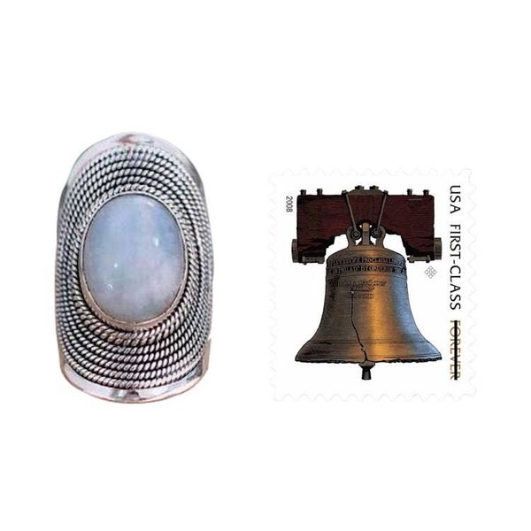 Alternate image for Sterling Silver Rainbow Moonstone Ring from India Jaipur Mist
