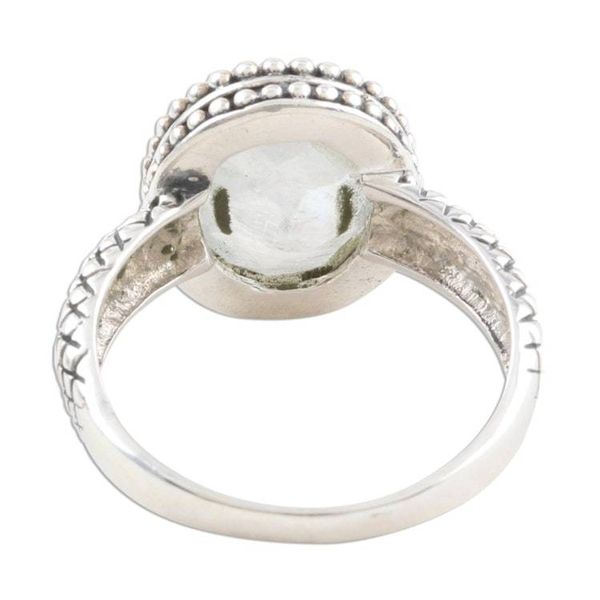 Alternate image for Checkerboard Faceted Rainbow Moonstone Sterling Silver Ring Sparkling Mist