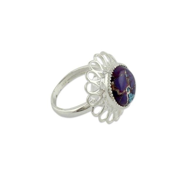 Alternate image for Purple Composite Turquoise Ring Violet Blossom