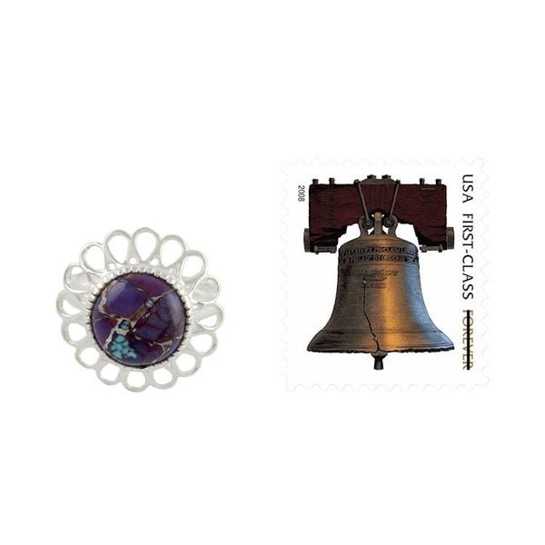 Alternate image for Purple Composite Turquoise Ring Violet Blossom