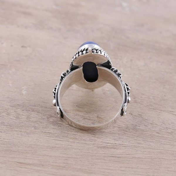 Alternate image for Oval Lapis Lazuli and Sterling Silver Cocktail Ring Vast Sky