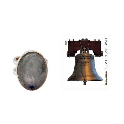 Alternate image for Rainbow Moonstone Cocktail Ring Artisan Silver Jewelry Radiant Light