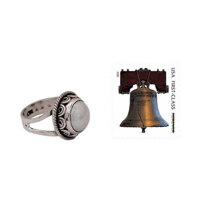 Alternate image for Pearl Cocktail Ring in Sterling Silver Handmade in India Perfect Love