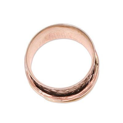 Alternate image for Floral Sterling Silver Spinner Ring from India Floral Rush
