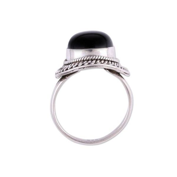 Alternate image for Handcrafted Sterling Silver and Onyx Cocktail Ring Mystical Delight
