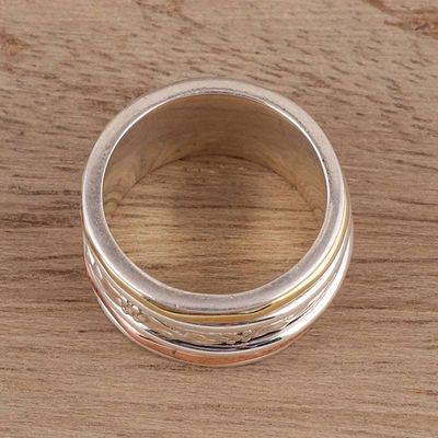 Alternate image for Sterling Silver Spinner Ring Crafted in India Exciting Garden