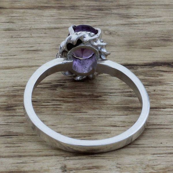 Alternate image for Hand Made Sterling Silver Amethyst Single Stone Ring India Regal Glamour