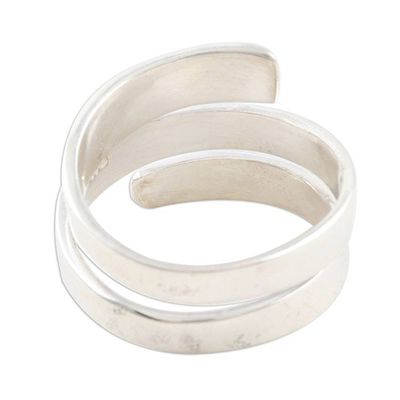 Alternate image for Sterling Silver Wrap Ring with Breathe Inscription Breathe in Peace