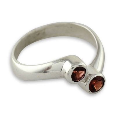 Alternate image for Sterling Silver Ring with Garnet Duality