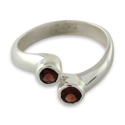 Alternate image for Sterling Silver Ring with Garnet Duality