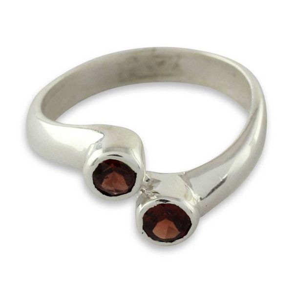 Alternate image for Sterling Silver Ring with Garnet Duality