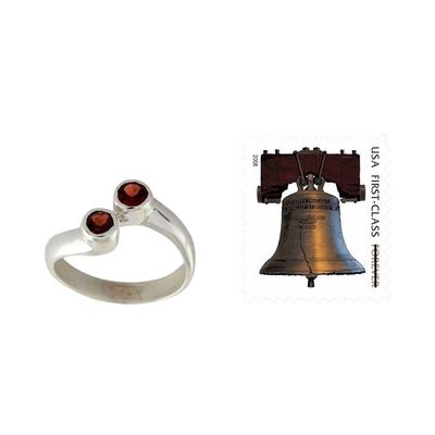 Alternate image for Sterling Silver Ring with Garnet Duality