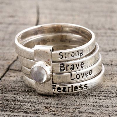 Primary image for Sterling Silver Inspirational Cocktail Ring Balanced Inspiration