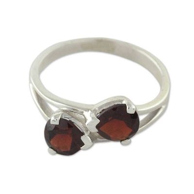 Alternate image for Garnet and Sterling Silver Ring Handcrafted Jewelry Encounters