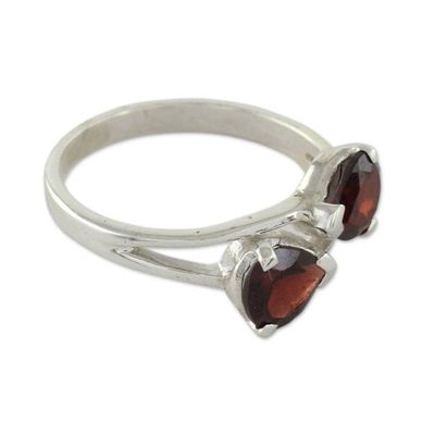 Alternate image for Garnet and Sterling Silver Ring Handcrafted Jewelry Encounters