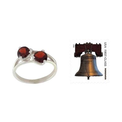 Alternate image for Garnet and Sterling Silver Ring Handcrafted Jewelry Encounters
