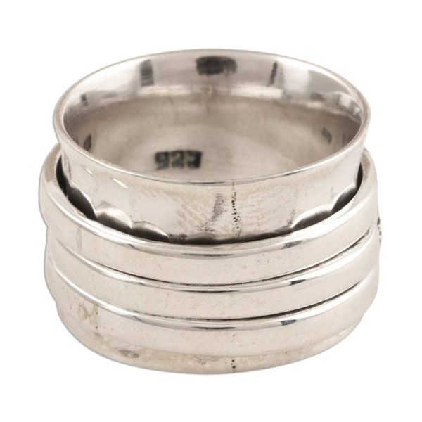 Alternate image for Sterling Silver Meditation Spinner Ring Love Faith Hope Spiritual Gifts