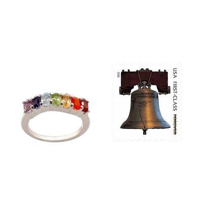 Alternate image for Multi Gemstone Sterling Silver Ring Chakra Jewelry Positivity