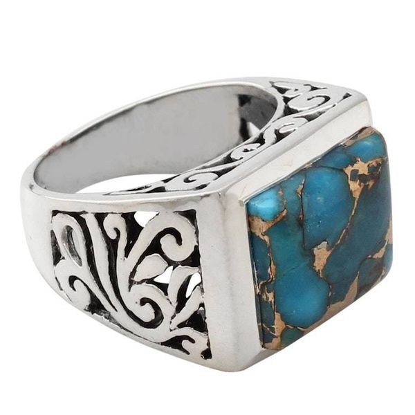 Alternate image for Hand Crafted Sterling Silver Composite Turquoise Ring Fascination