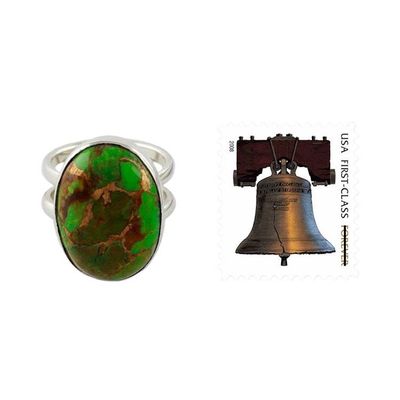 Alternate image for Green Composite Turquoise Sterling Silver Ring Green Island