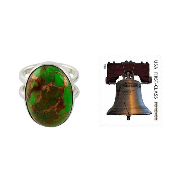 Alternate image for Green Composite Turquoise Sterling Silver Ring Green Island