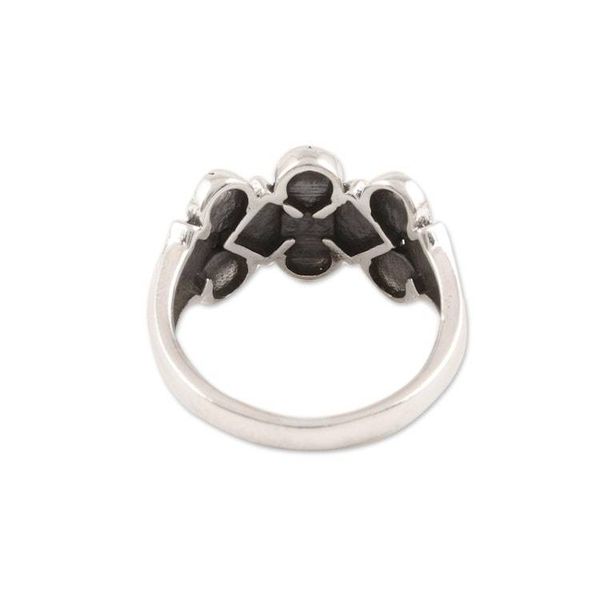 Alternate image for Patterned Sterling Silver Band Ring from India Fantastic Composition