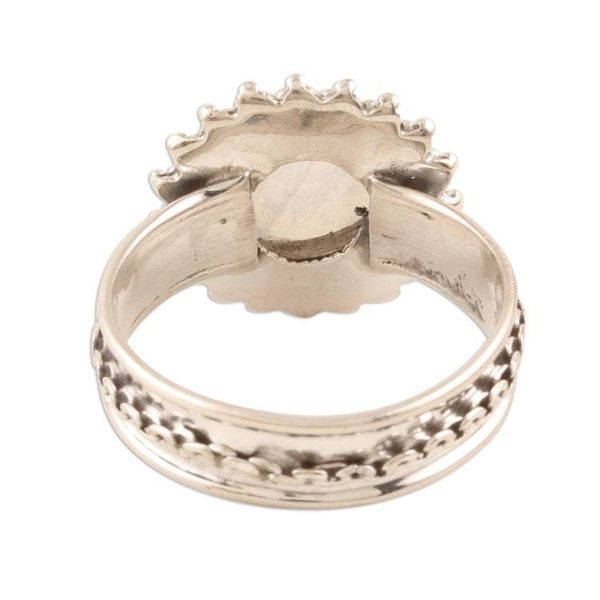 Alternate image for Sterling Silver and Rainbow Moonstone Cocktail Ring Chained