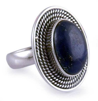 Alternate image for Lapis Lazuli Ring in Sterling Silver from India Jewelry Mystic Intuition