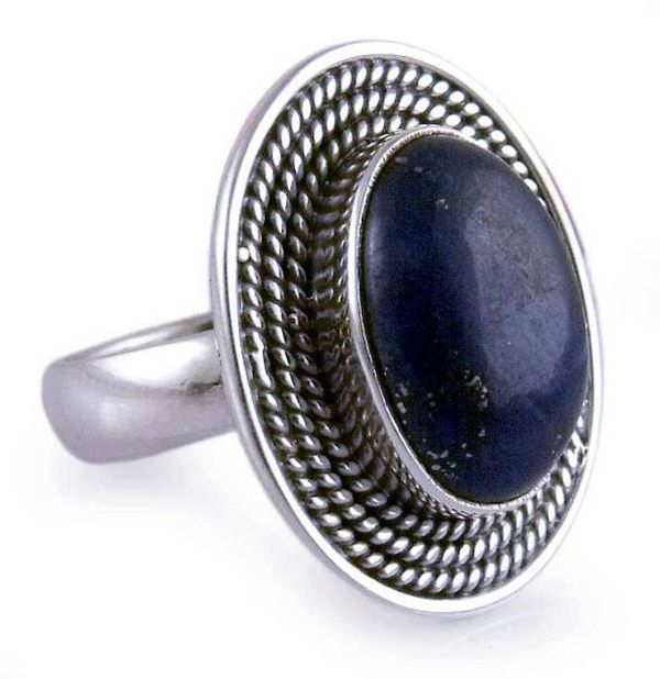 Alternate image for Lapis Lazuli Ring in Sterling Silver from India Jewelry Mystic Intuition