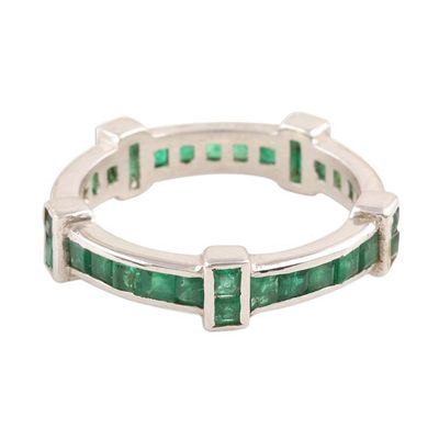 Alternate image for Stunning Channel-Set Emerald Band Ring Viridian Treasure