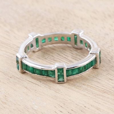 Alternate image for Stunning Channel-Set Emerald Band Ring Viridian Treasure