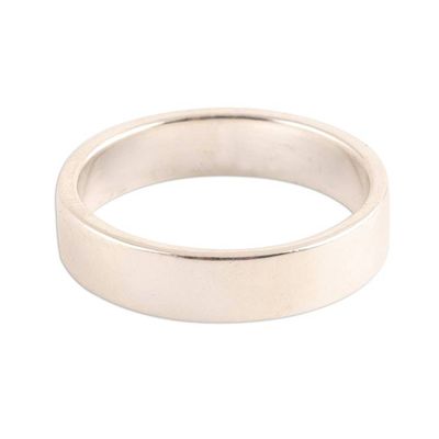 Alternate image for High-Polish Sterling Silver Band Ring from India Simple Etude