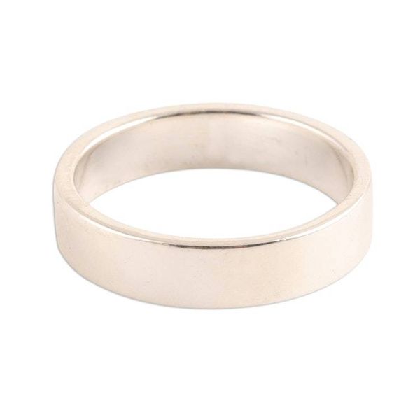 Alternate image for High-Polish Sterling Silver Band Ring from India Simple Etude