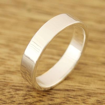 Alternate image for High-Polish Sterling Silver Band Ring from India Simple Etude