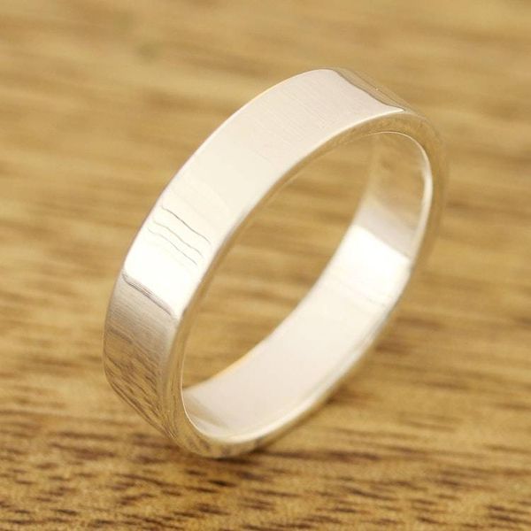 Alternate image for High-Polish Sterling Silver Band Ring from India Simple Etude