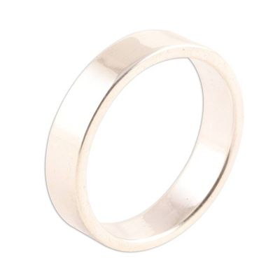 Alternate image for High-Polish Sterling Silver Band Ring from India Simple Etude