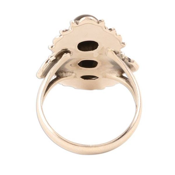Alternate image for Ornate Three-Stone Onyx Cocktail Ring Vintage Vogue