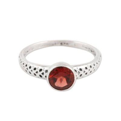 Alternate image for Faceted Garnet Solitaire Ring from India Royal Round